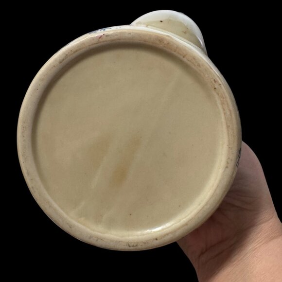 Vintage Oriental Asian Style Ceramic Teapot & Cup Set With Bamboo Handle - Picture 7 of 12